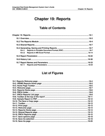 Chapter 19: Reports - HUD