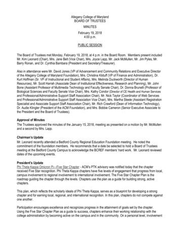 2-19-18 Board Of Trustees Minutes Allegany College Of .