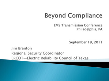 Jim Brenton Regional Security Coordinator ERCOT Electric .