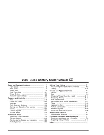 2005 Buick Century Owner Manual M