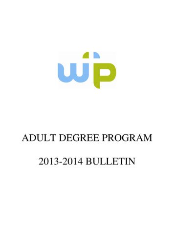 ADULT DEGREE PROGRAM 2013-2014 BULLETIN - Warner 