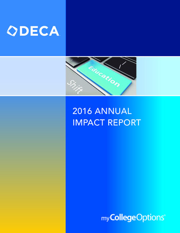 2016 ANNUAL IMPACT REPORT - DECA