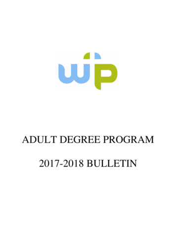 ADULT DEGREE PROGRAM 2017-2018 BULLETIN - Warner 