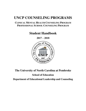 UNCP COUNSELING PROGRAMS