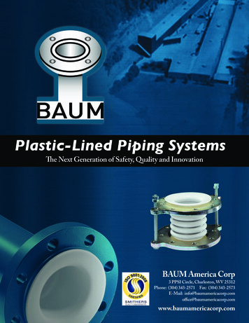 Plastic-Lined Piping Systems - SPSWest