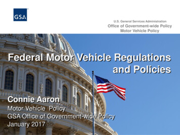 Federal Motor Vehicle Regulations And Policies