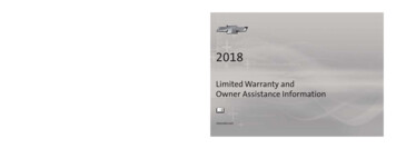 Warranty And Owner Assistance Information - Chevrolet