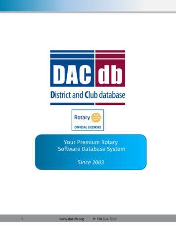 Your Premium Rotary Software Database System Since . - 
