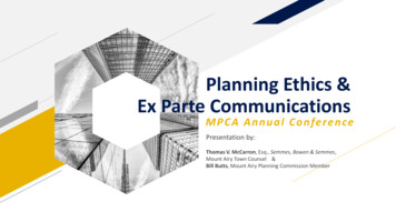 Planning Ethics & Ex Parte Communications