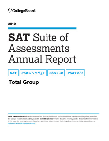 2019 Total Group SAT Suite Of Assessments Annual Report