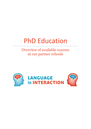PhD Education - Home - Language In Interaction