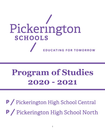 Program Of Studies 2020 - 2021 - Pickerington.k12.oh.us