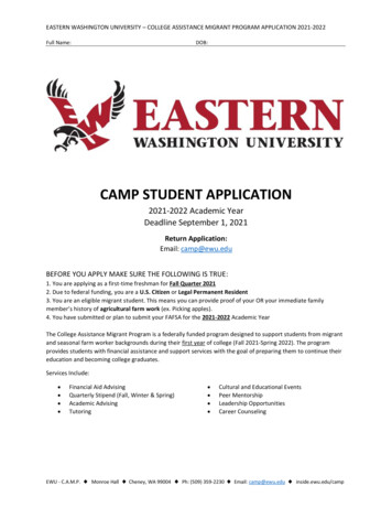 CAMP STUDENT APPLICATION