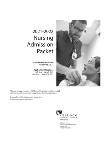 2021-2022 Nursing Admission Packet - Kellogg