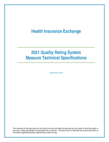 2021 Quality Rating System Measure Technical Specifications