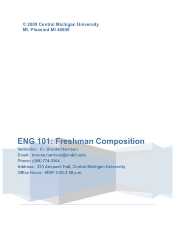 ENG 101: Freshman Composition - Central Michigan University