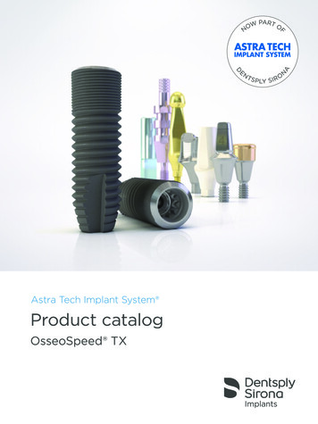 Astra Tech Implant System Product Catalog