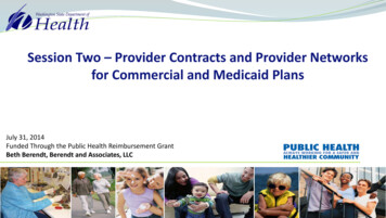 Session Two – Provider Contracts And Provider Networks For .