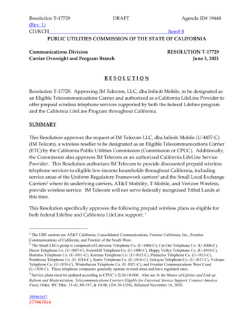Resolution T-17729 DRAFT Agenda ID# 19448 (Rev. 1) 