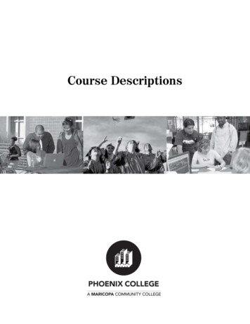 Course Descriptions - Phoenix College