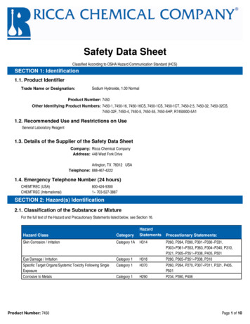 Safety Data Sheet - Nelson-Jameson
