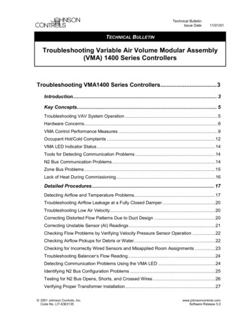 Troubleshooting Variable Air Volume Modular Assembly (VMA .