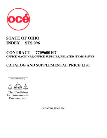 STATE OF OHIO INDEX STS 096 CONTRACT 7709600107