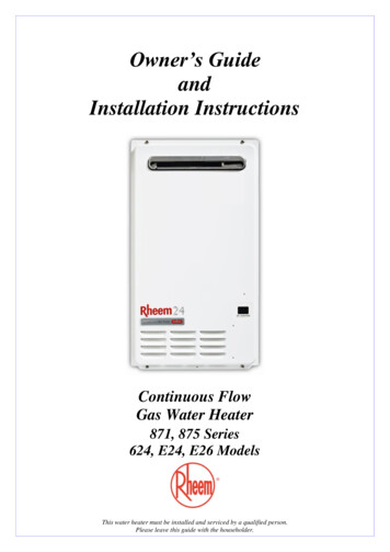 Owner’s Guide And Installation Instructions