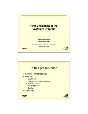 First Evaluation Of The IowaCare Program
