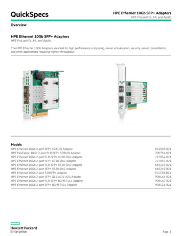 HPE Ethernet 10Gb SFP Adapters
