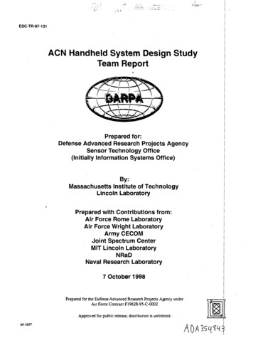 ACN Handheld System Design Study Team Report