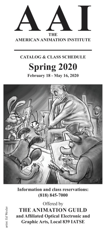 AAI Spring 2020 Catalog - Animation Guild