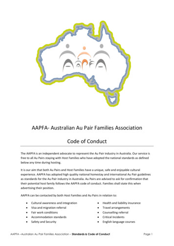 AAPFA- Australian Au Pair Families Association Code Of 