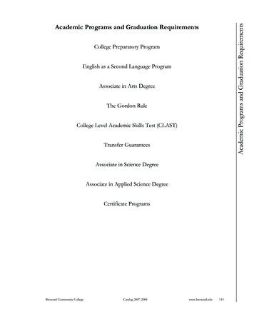 Academic Programs And Graduation Requirements