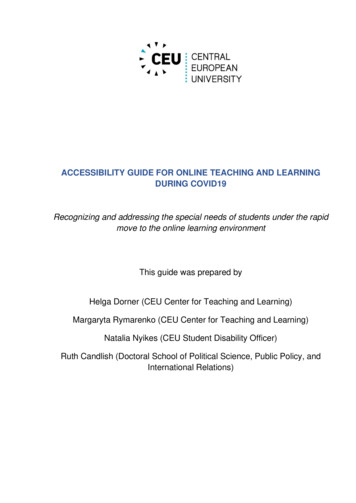 ACCESSIBILITY GUIDE FOR ONLINE TEACHING AND 