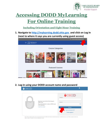 Accessing DODD MyLearning For Online Training