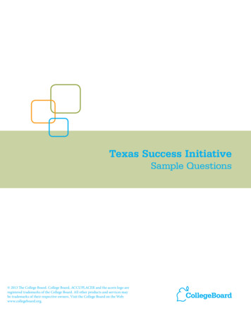Texas Success Initiative - College Board