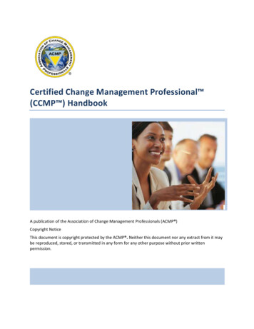 Certified Change Management Professional (CCMP ) 