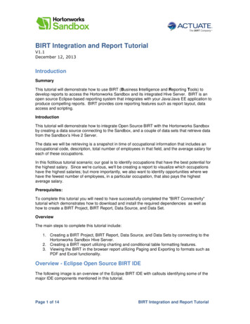 BIRT Integration And Report Tutorial