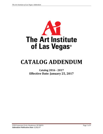 CATALOG ADDENDUM - The Art Institutes