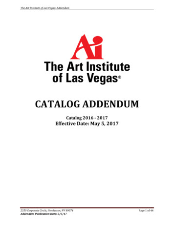 CATALOG ADDENDUM - Content.artinstitutes.edu