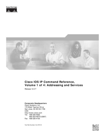 Cisco IOS IP Command Reference, Volume 1 Of 4: Addressing .