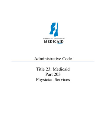 Administrative Code Title 23: Medicaid Part 203 Physician .