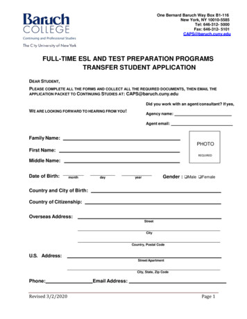FULL-TIME ESL AND TEST PREPARATION . - Baruch College 