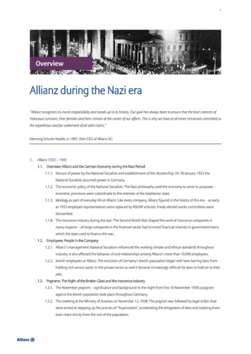 Allianz During The Nazi Era - Insurance And Asset .
