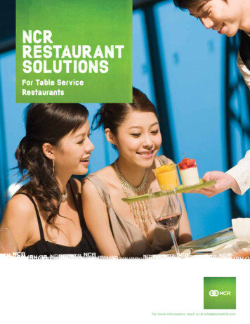 Aloha Table Service Solution Brochure - Aloha POS For .