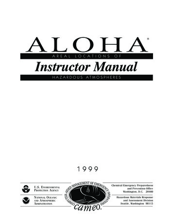 ALOHA Instructor Manual - DISASTER Info