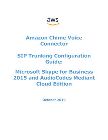 Amazon Chime Voice Connector SIP Trunking Configuration .