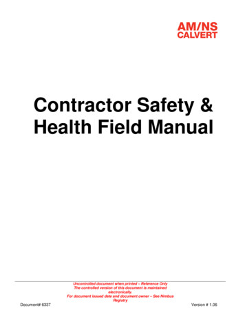 AMNS Calvert Contractor Field Manual