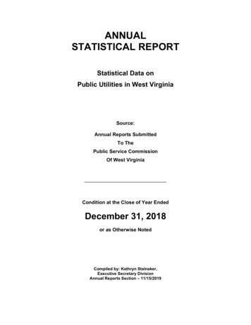 ANNUAL STATISTICAL REPORT - Psc.state.wv.us
